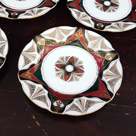 Hand Painted Austria 5.5" Art Deco Side Plates-Set of 5 - Picture 8 of 10